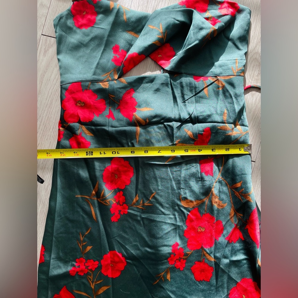 Hello Molly Teal and Red Floral Midi Dress - Picture 8 of 9